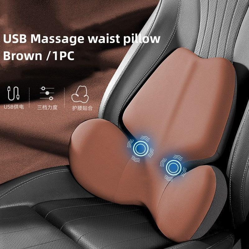 Car Electric Massage Waist Back Cushion Headrest - CalmViva