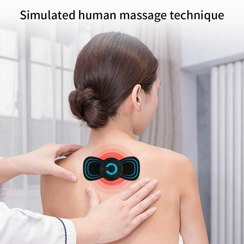 Portable Mini Electric Neck Back Body Massager Cervical Massage Stimulator Pain Relief Massage Patch With USB Charging Cable - CalmViva