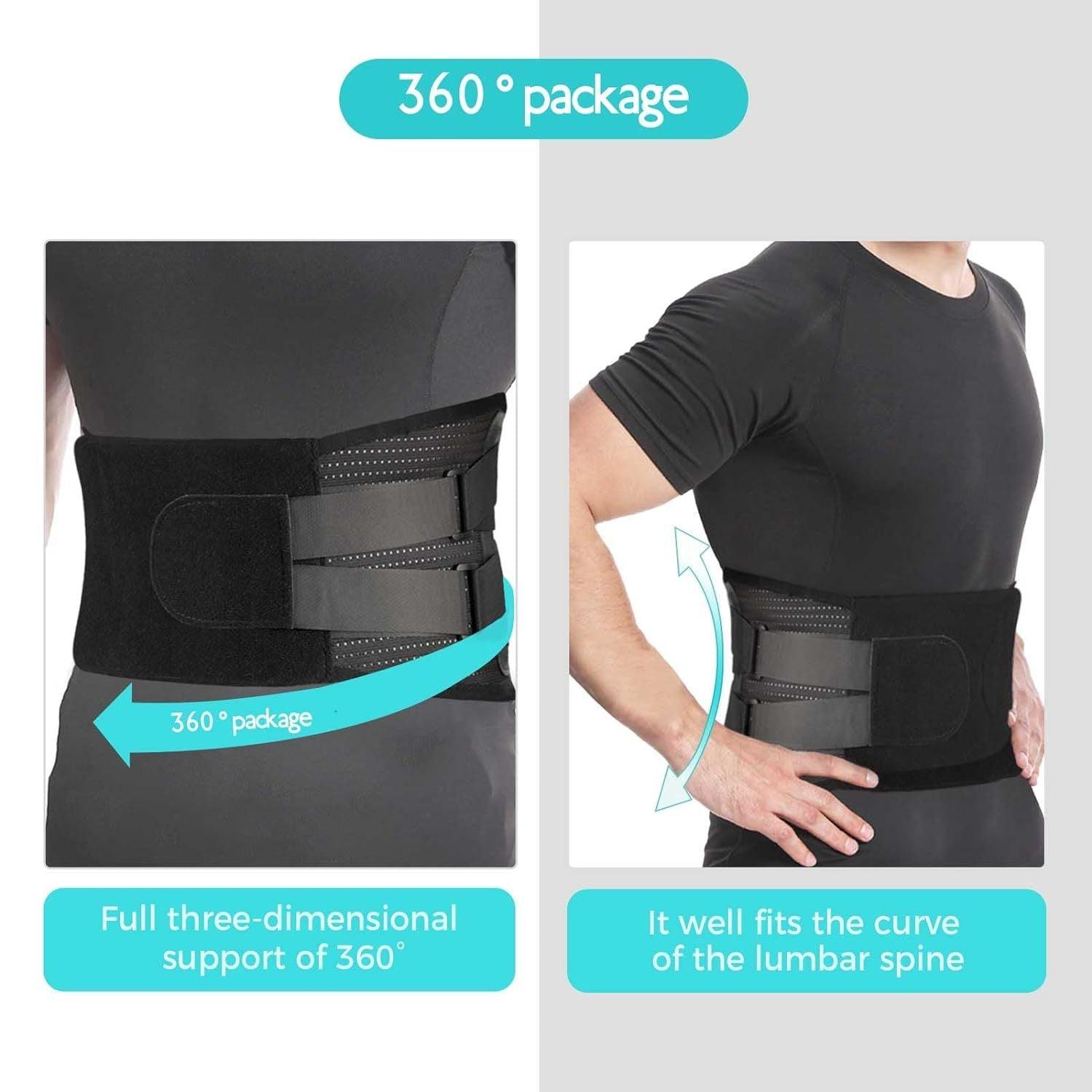 Back Brace For Lower Back Pain Relief, Lumbar Support Belt For Men And Women With 5 Lumbar Pads L - CalmViva