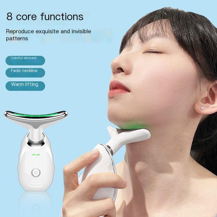 Neck Face Beauty Device, Skin Care Facial Massager, 3 In 1 Portable Face Massager For Skin Care, Face Sculpting Tool, Vibration, Thermal, Microcurrent - CalmViva